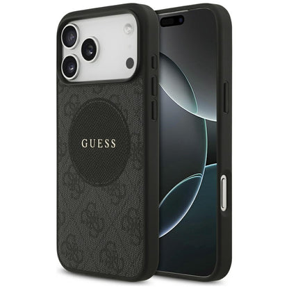 Capa MagSafe para Apple iPhone 17 Pro Max, Guess, 4G Circle Classic Logo, Preta
