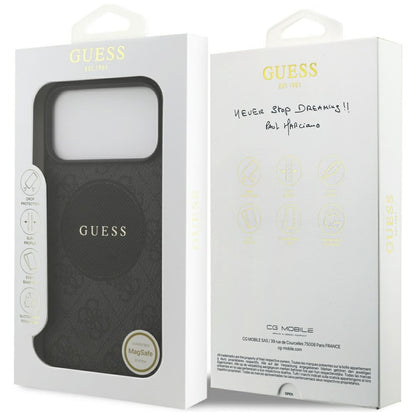 Capa MagSafe para Apple iPhone 17 Pro Max, Guess, 4G Circle Classic Logo, Preta