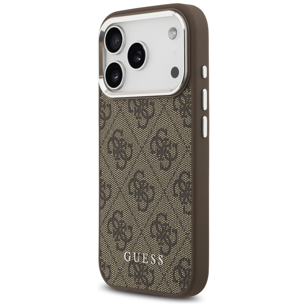 Capa MagSafe para Apple iPhone 17 Pro Max, Guess, 4G Classic Logo, Castanho