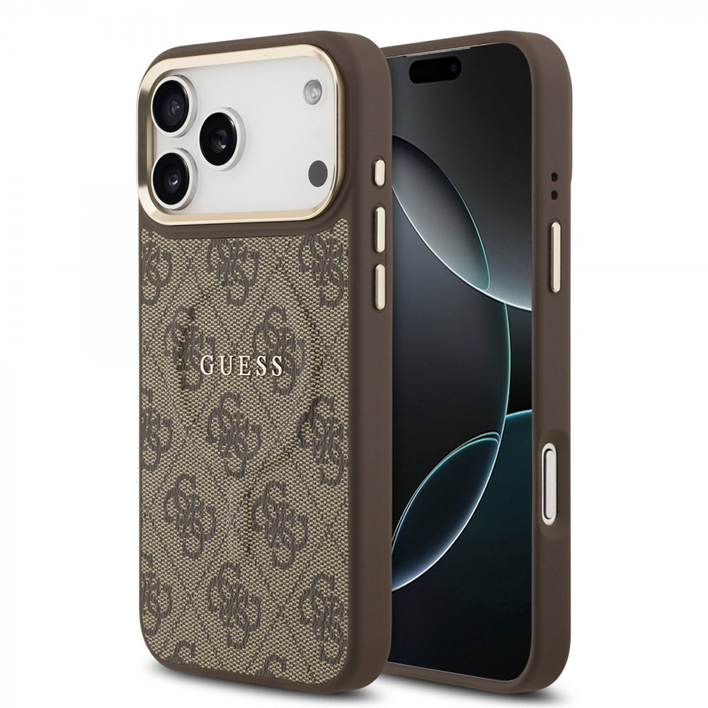 Capa MagSafe para Apple iPhone 17 Pro Max, Guess, 4G Classic, Castanho