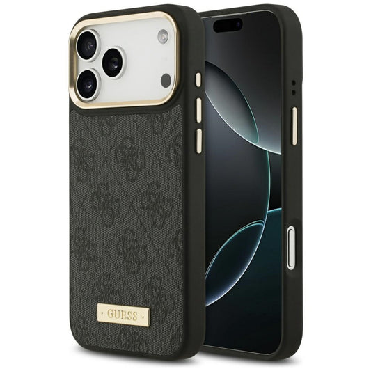 Capa MagSafe para Apple iPhone 17 Pro Max, Guess, 4G Logo Plate, Preta