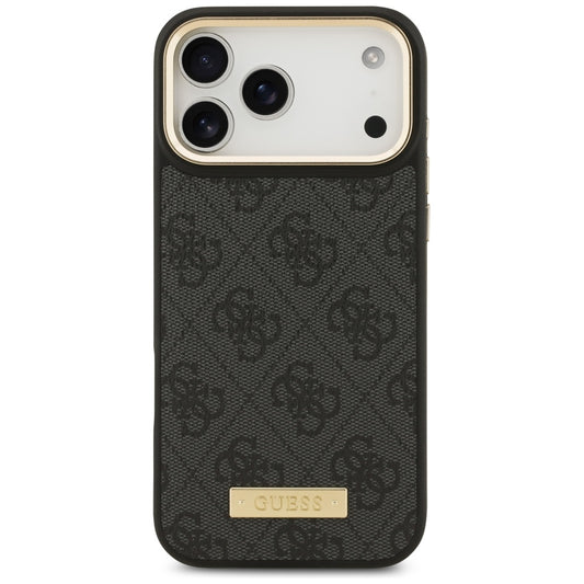 Capa MagSafe para Apple iPhone 17 Pro Max, Guess, 4G Logo Plate, Preta