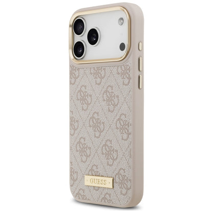 MagSafe Case for Apple iPhone 17 Pro Max, Guess, 4G Logo Plate, Pink