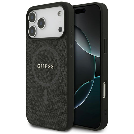 Capa MagSafe para Apple iPhone 17 Pro Max, Guess, 4G Ring Classic Logo, Preta
