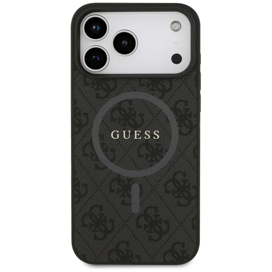 Capa MagSafe para Apple iPhone 17 Pro Max, Guess, 4G Ring Classic Logo, Preta