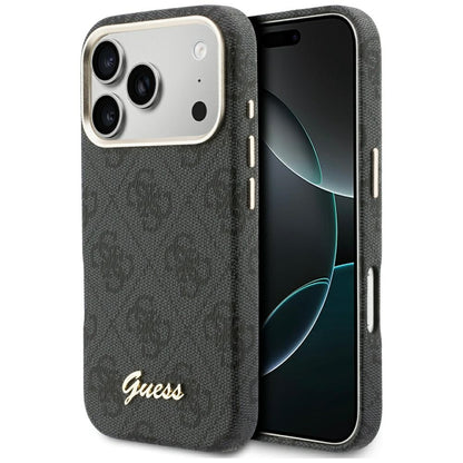 Capa MagSafe para Apple iPhone 17 Pro Max, Guess, 4G Script Logo, Preta