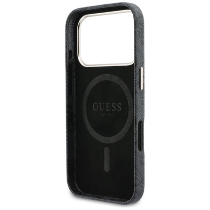 Capa MagSafe para Apple iPhone 17 Pro Max, Guess, 4G Script Logo, Preta