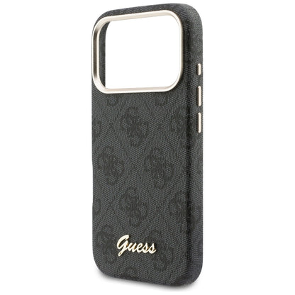 Capa MagSafe para Apple iPhone 17 Pro Max, Guess, 4G Script Logo, Preta