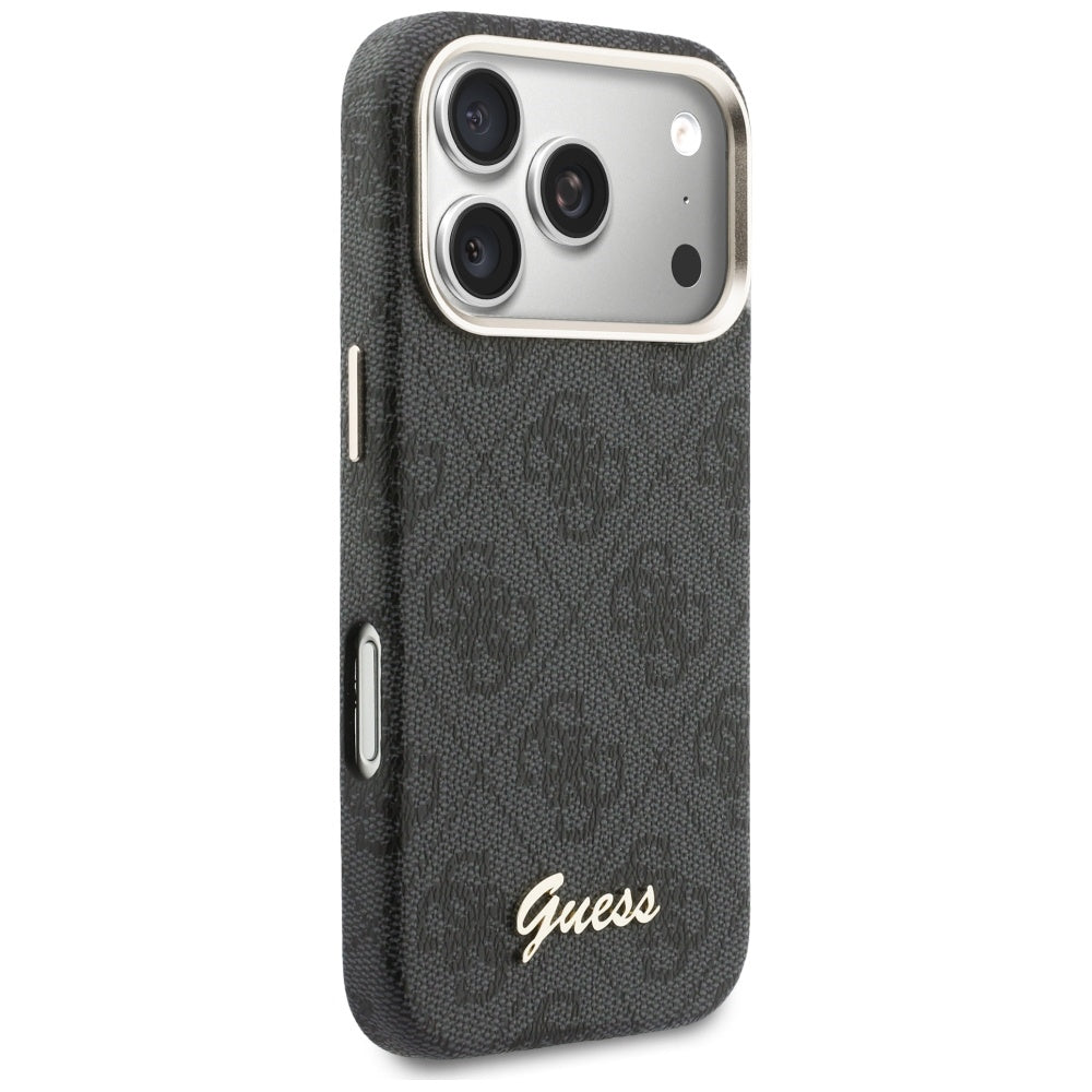 Capa MagSafe para Apple iPhone 17 Pro Max, Guess, 4G Script Logo, Preta