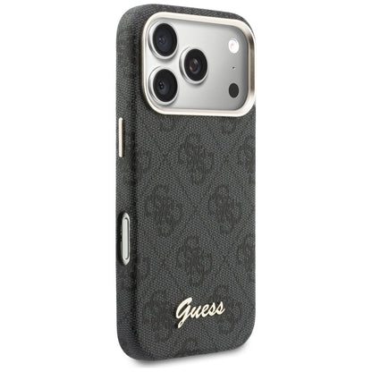 Capa MagSafe para Apple iPhone 17 Pro Max, Guess, 4G Script Logo, Preta