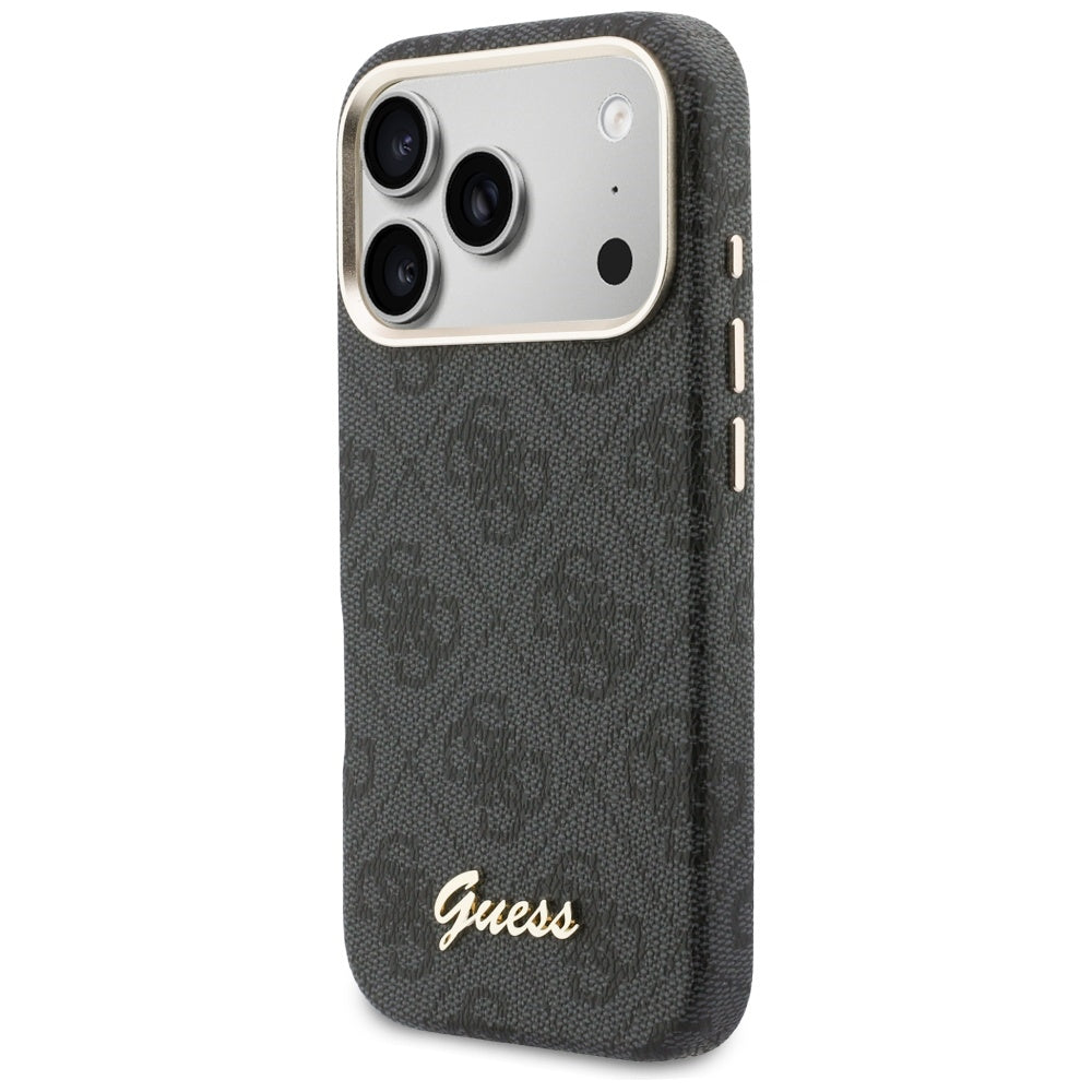 Capa MagSafe para Apple iPhone 17 Pro Max, Guess, 4G Script Logo, Preta