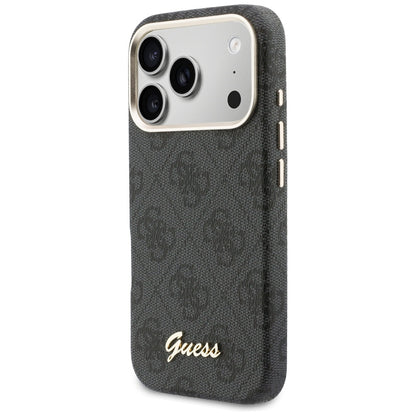 Capa MagSafe para Apple iPhone 17 Pro Max, Guess, 4G Script Logo, Preta