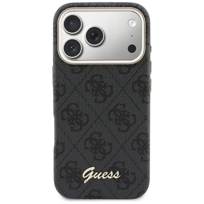 Capa MagSafe para Apple iPhone 17 Pro Max, Guess, 4G Script Logo, Preta
