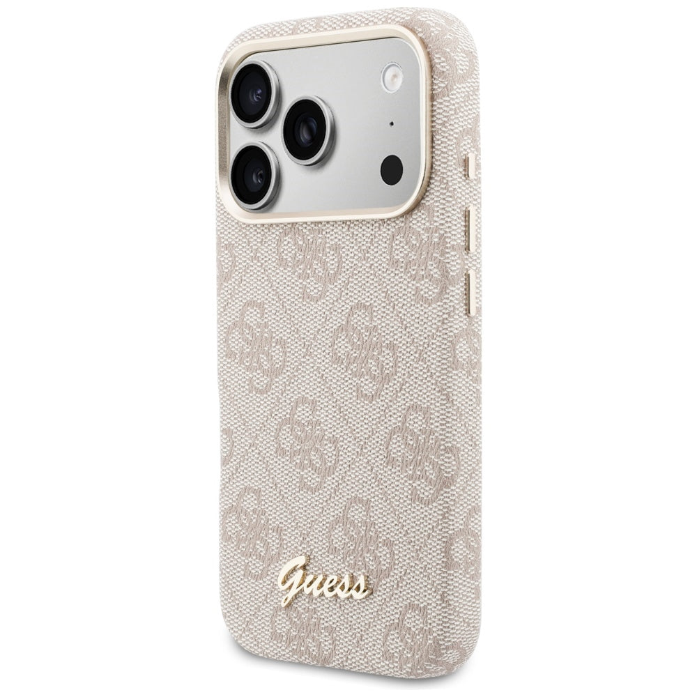 Capa MagSafe para Apple iPhone 17 Pro Max, Guess, 4G Script Logo, Rosa