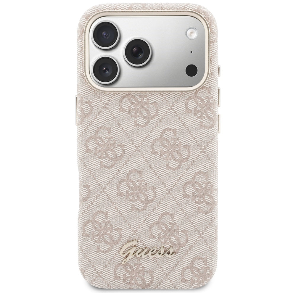 Capa MagSafe para Apple iPhone 17 Pro Max, Guess, 4G Script Logo, Rosa