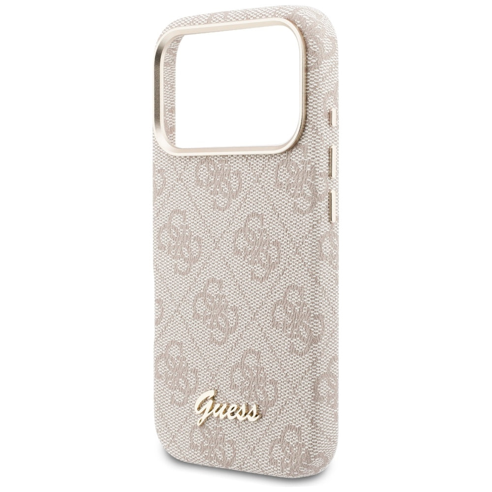 Capa MagSafe para Apple iPhone 17 Pro Max, Guess, 4G Script Logo, Rosa