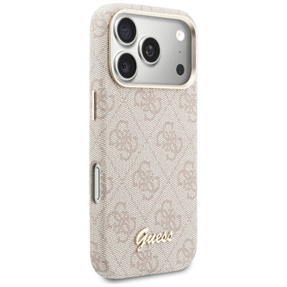 Capa MagSafe para Apple iPhone 17 Pro Max, Guess, 4G Script Logo, Rosa