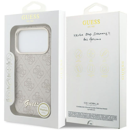 Capa MagSafe para Apple iPhone 17 Pro Max, Guess, 4G Script Logo, Rosa