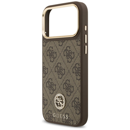 Capa MagSafe para Apple iPhone 17 Pro Max, Guess, Logo Strass 4G, Marrom