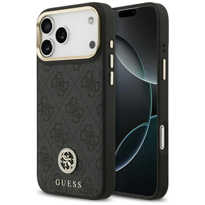 Capa MagSafe para Apple iPhone 17 Pro Max, Guess, Logo Strass 4G, Preta