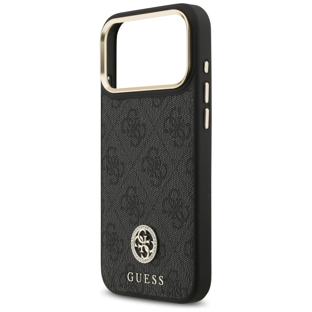 Capa MagSafe para Apple iPhone 17 Pro Max, Guess, Logo Strass 4G, Preta