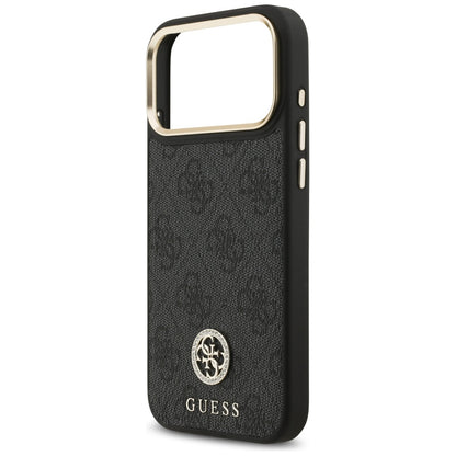 Capa MagSafe para Apple iPhone 17 Pro Max, Guess, Logo Strass 4G, Preta