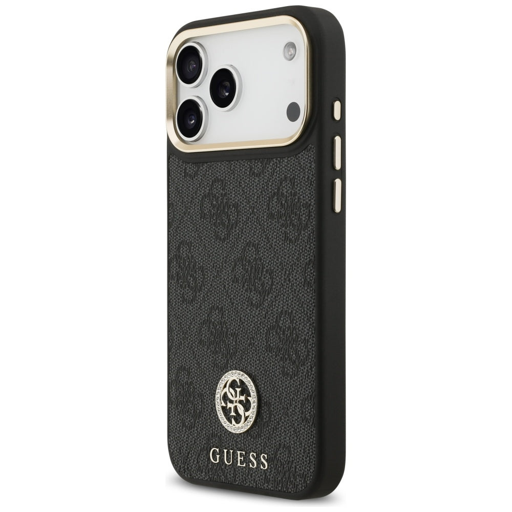 Capa MagSafe para Apple iPhone 17 Pro Max, Guess, Logo Strass 4G, Preta