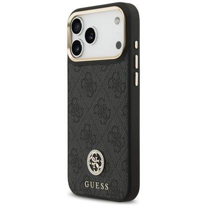 Capa MagSafe para Apple iPhone 17 Pro Max, Guess, Logo Strass 4G, Preta