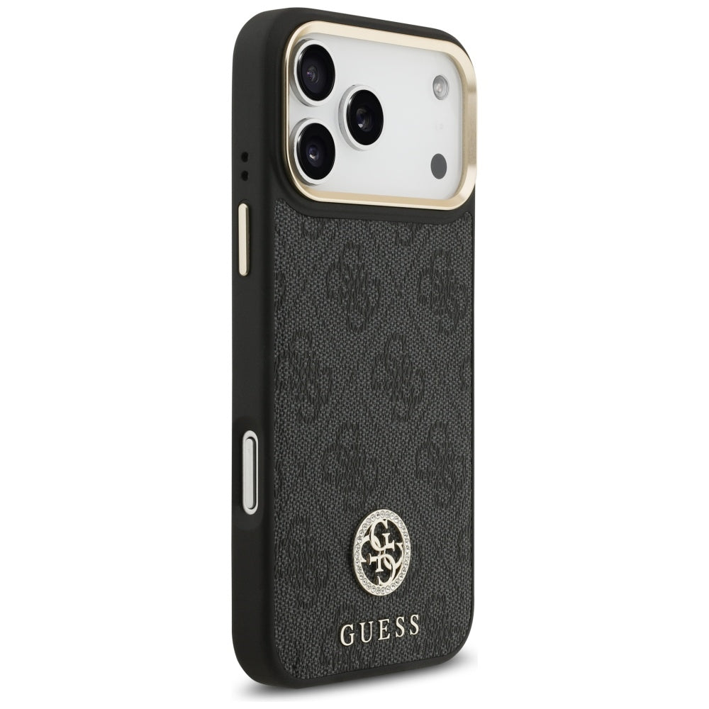 Capa MagSafe para Apple iPhone 17 Pro Max, Guess, Logo Strass 4G, Preta