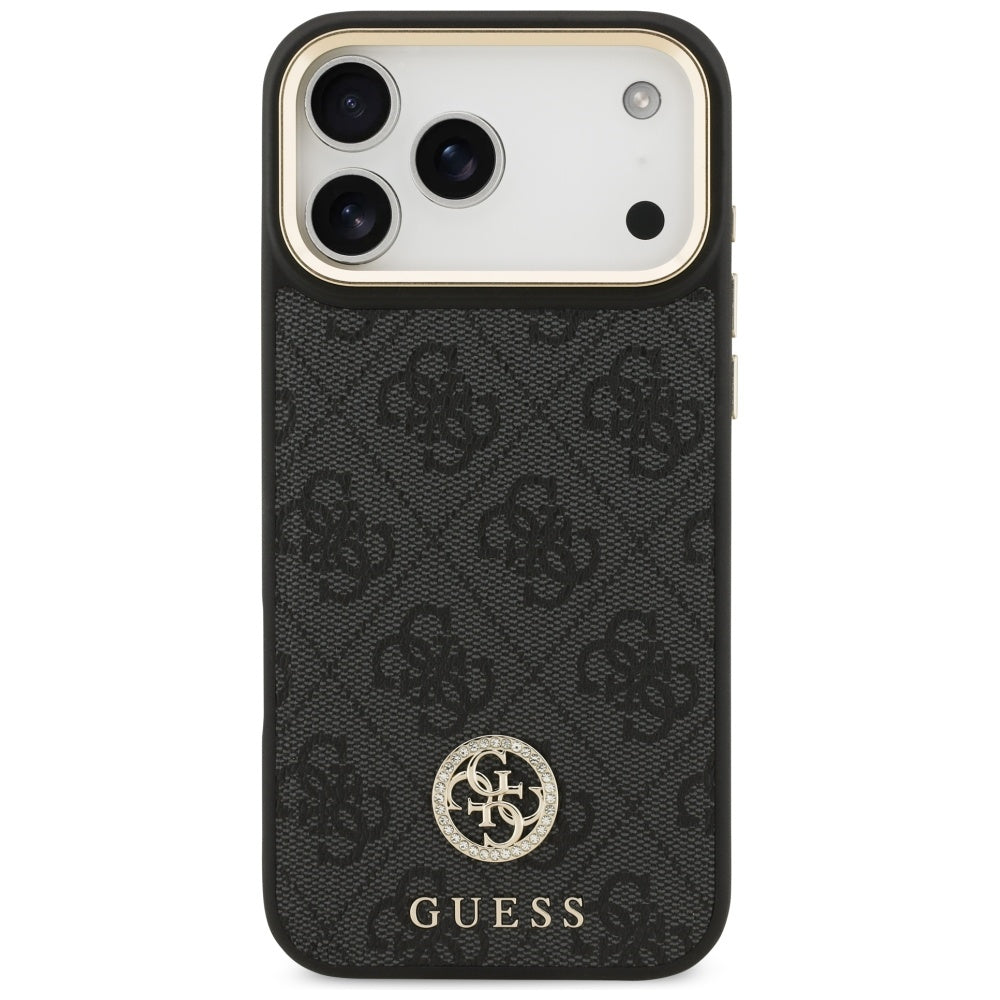 Capa MagSafe para Apple iPhone 17 Pro Max, Guess, Logo Strass 4G, Preta