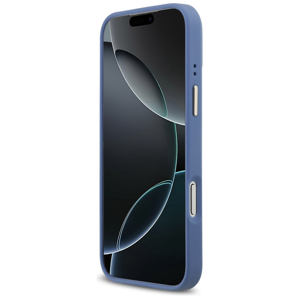 Capa MagSafe para Apple iPhone 17 Pro Max, Guess, 4G Strass Logo com Alça Grande, Azul