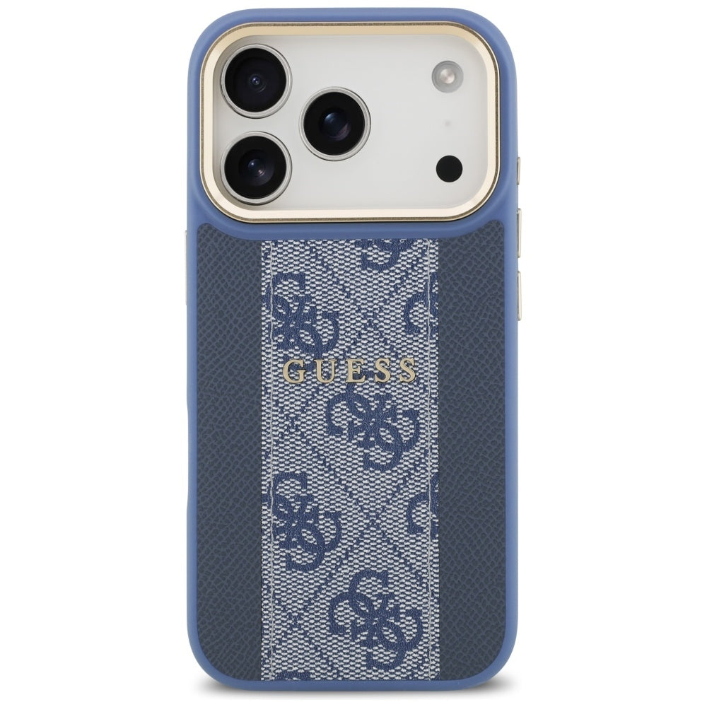 Capa MagSafe para Apple iPhone 17 Pro Max, Guess, 4G Stripe, Azul