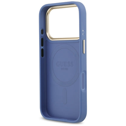 Capa MagSafe para Apple iPhone 17 Pro Max, Guess, 4G Stripe, Azul