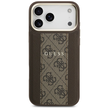 Capa MagSafe para Apple iPhone 17 Pro Max, Guess, 4G Stripe, Castanho