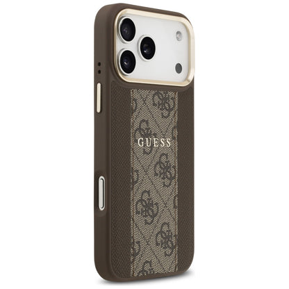 Capa MagSafe para Apple iPhone 17 Pro Max, Guess, 4G Stripe, Castanho