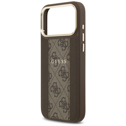 Capa MagSafe para Apple iPhone 17 Pro Max, Guess, 4G Stripe, Castanho