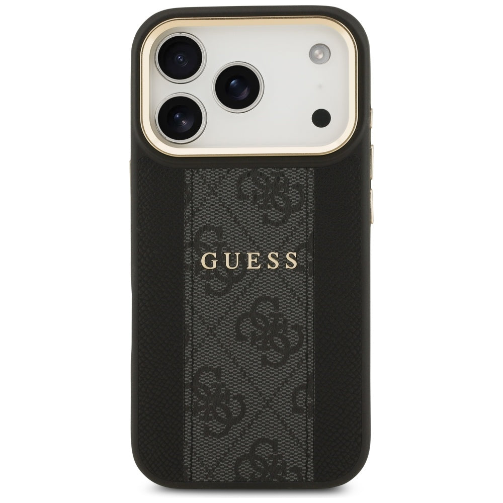 Capa MagSafe para Apple iPhone 17 Pro Max, Guess, 4G Stripe, Preta