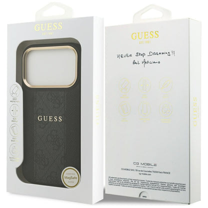 Capa MagSafe para Apple iPhone 17 Pro Max, Guess, 4G Stripe, Preta
