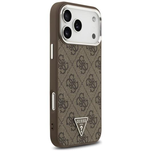 Capa MagSafe para Apple iPhone 17 Pro Max, Guess, Logo Triângulo 4G, Marrom