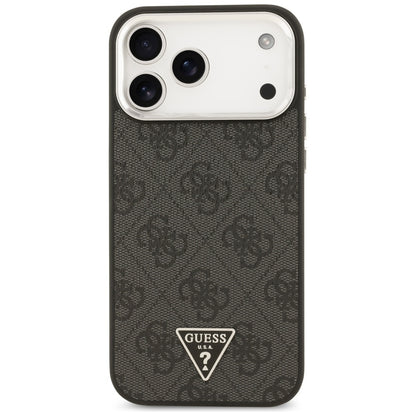Capa MagSafe para Apple iPhone 17 Pro Max, Guess, Logo Triângulo 4G, Preta Prateada