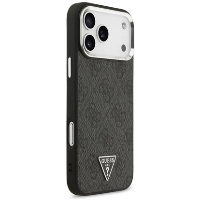 Capa MagSafe para Apple iPhone 17 Pro Max, Guess, Logo Triângulo 4G, Preta Prateada