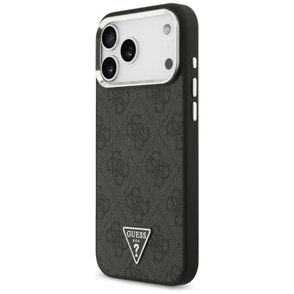 Capa MagSafe para Apple iPhone 17 Pro Max, Guess, Logo Triângulo 4G, Preta Prateada