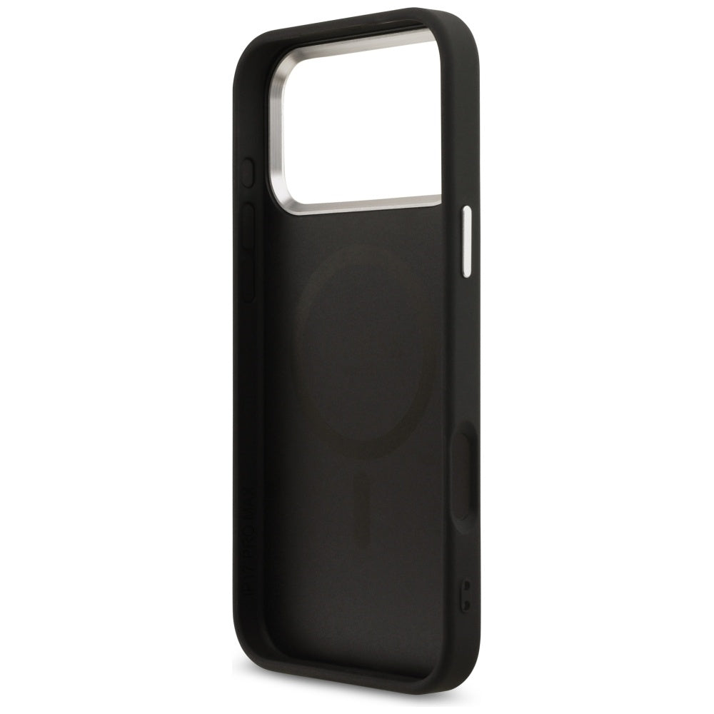 Capa MagSafe para Apple iPhone 17 Pro Max, Guess, Logo Triângulo 4G, Preta Prateada