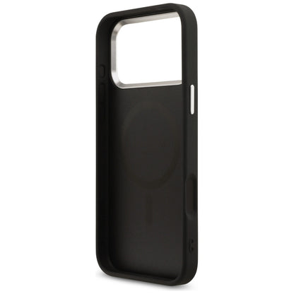 Capa MagSafe para Apple iPhone 17 Pro Max, Guess, Logo Triângulo 4G, Preta Prateada