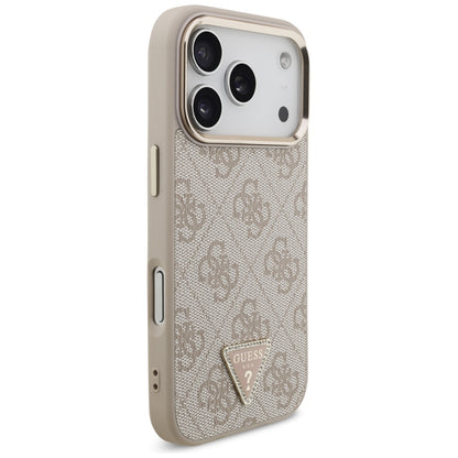 Capa MagSafe para Apple iPhone 17 Pro Max, Guess, Logo Triângulo 4G, Rosa Dourado