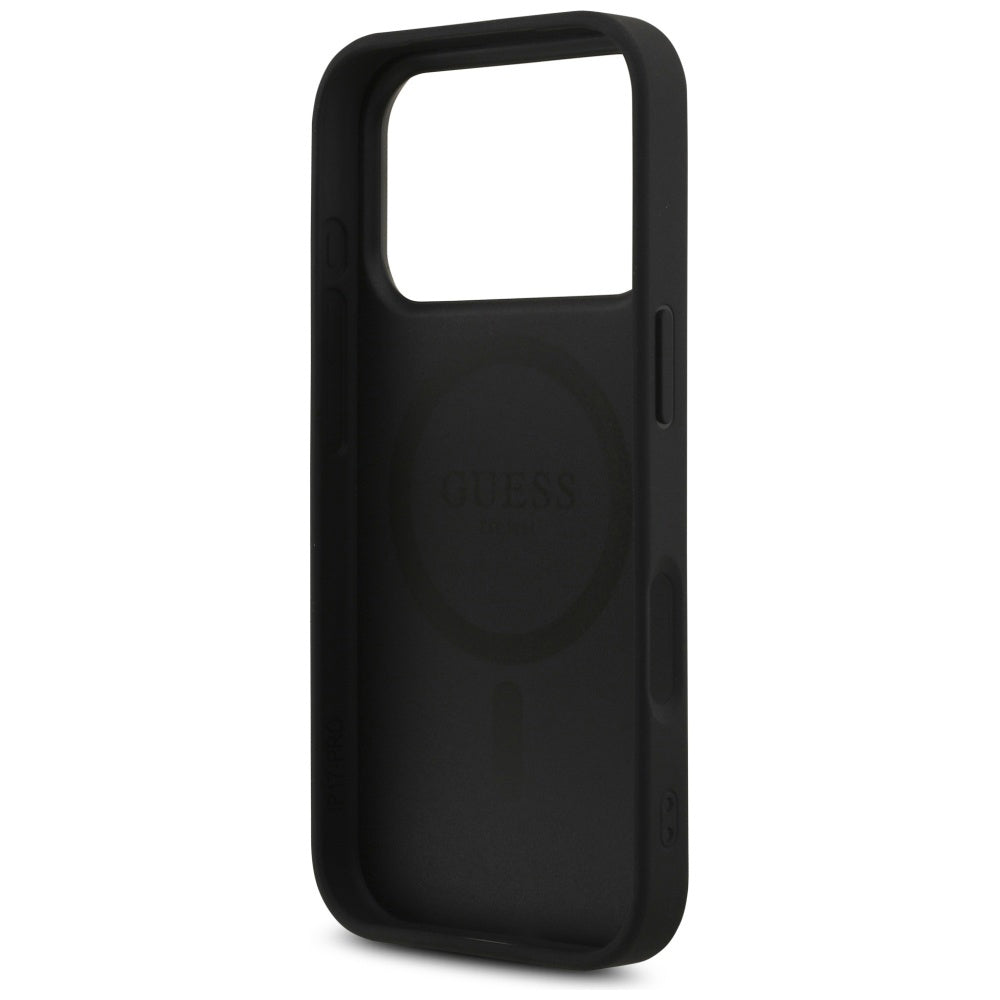 Capa MagSafe para Apple iPhone 17 Pro Max, Guess, 4G Triangle Strass, Preta