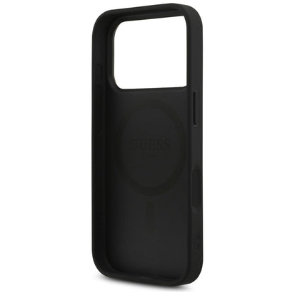 Capa MagSafe para Apple iPhone 17 Pro Max, Guess, 4G Triangle Strass, Preta