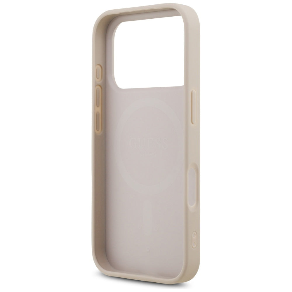 Capa MagSafe para Apple iPhone 17 Pro Max, Guess, 4G Triangle Strass, Rosa