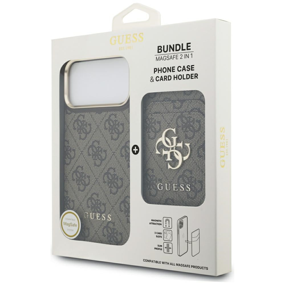 Capa MagSafe para Apple iPhone 17 Pro Max, Guess, Cardslot 4G, Marrom