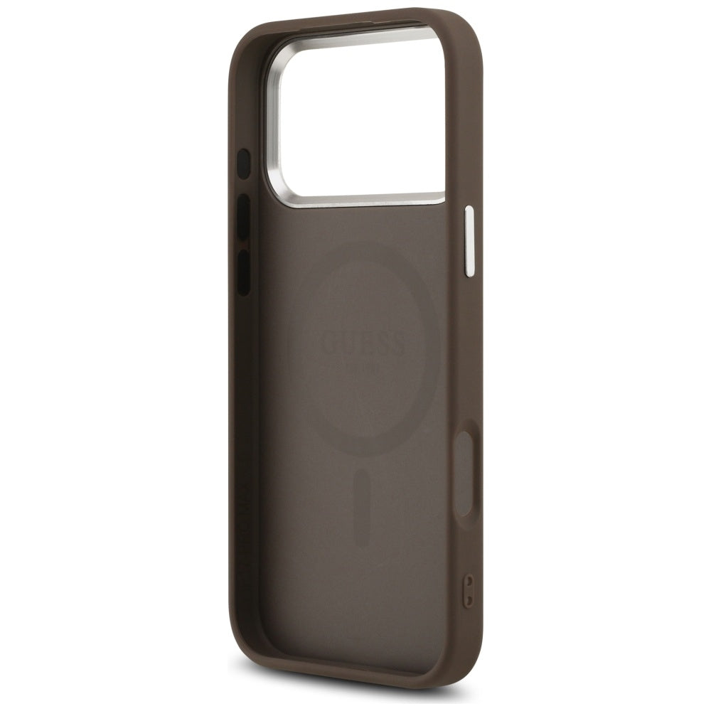 Capa MagSafe para Apple iPhone 17 Pro Max, Guess, Classic Logo, Marrom